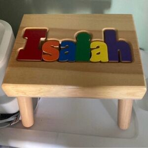 Personalized Name Isaiah Puzzle Stool